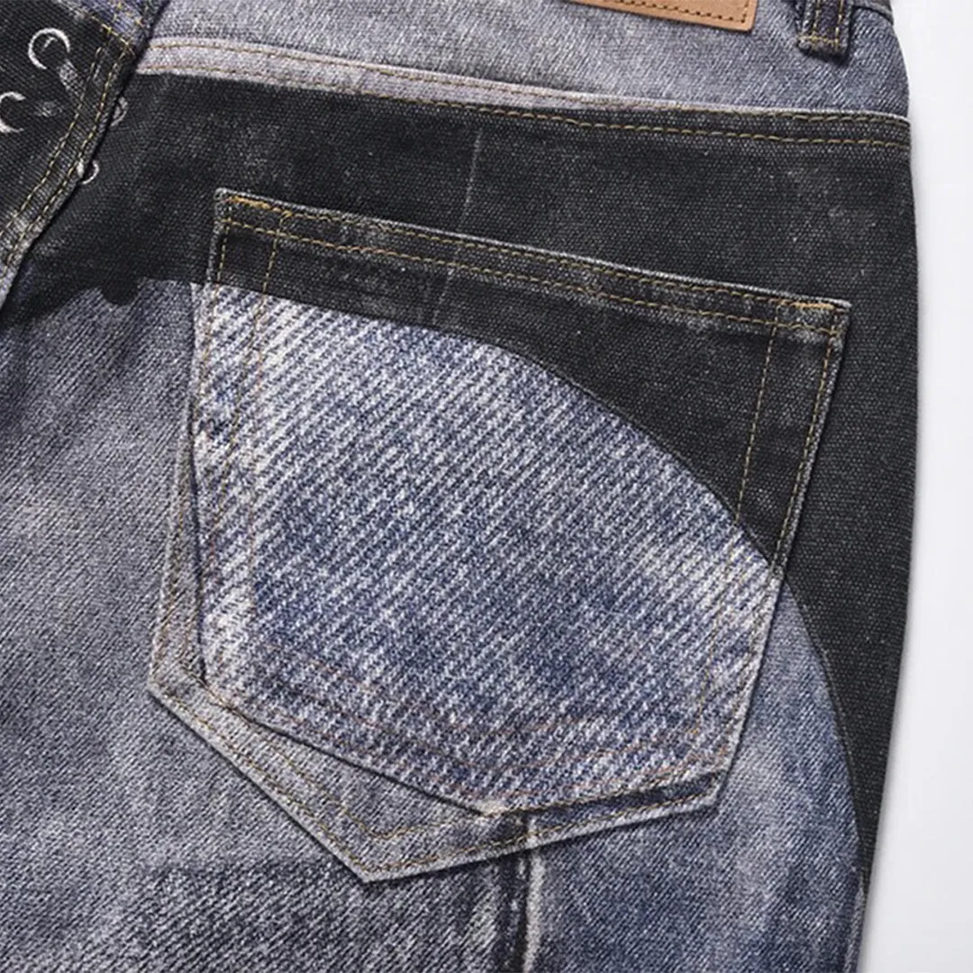 Stone Print Denim Jeans