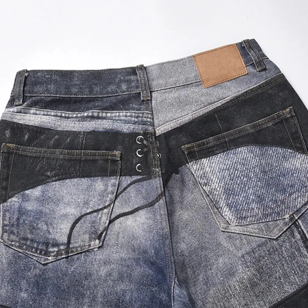 Stone Print Denim Jeans