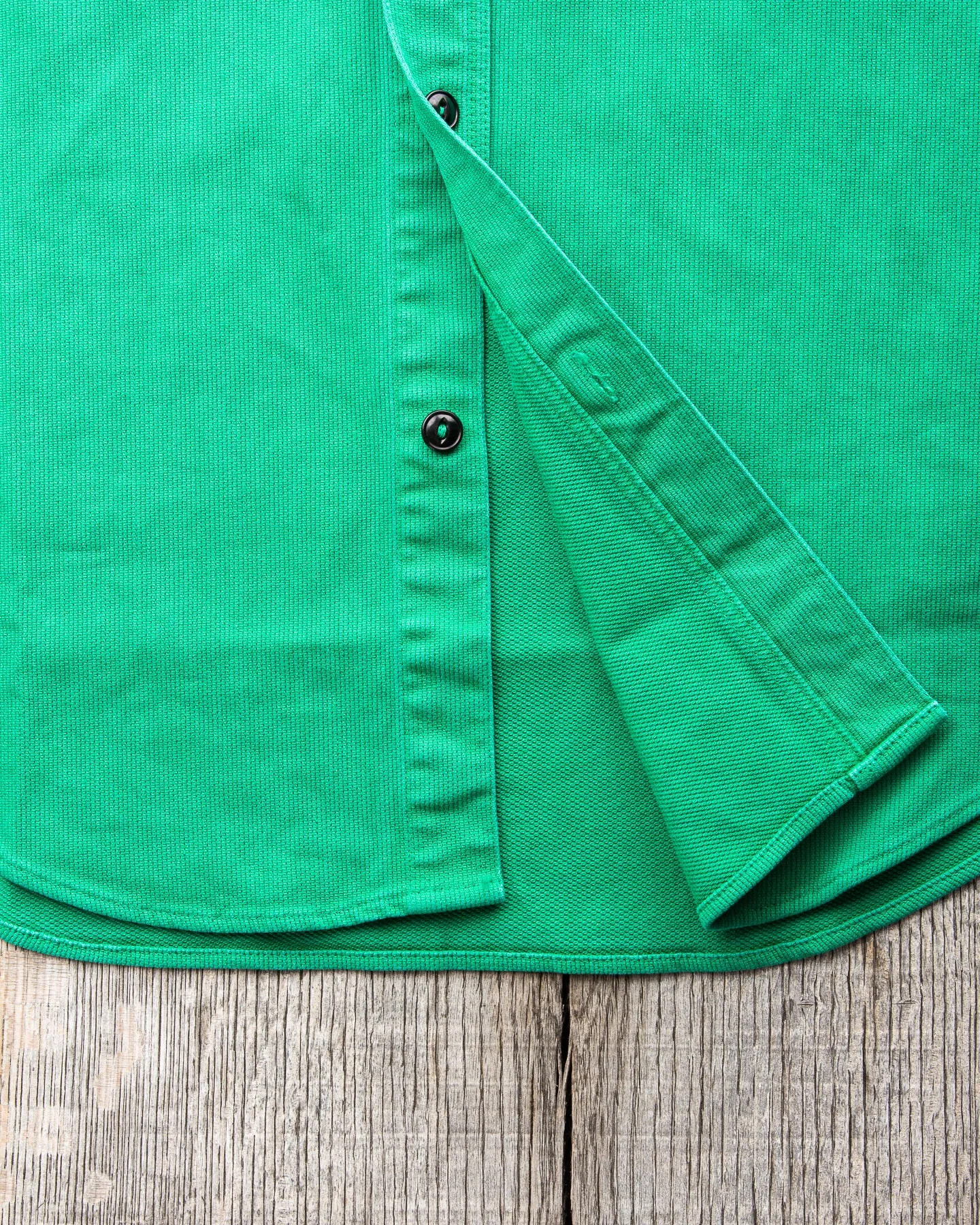 Sugar Cane & Co. Heavy Pique Shirt Pigment Dyed Green