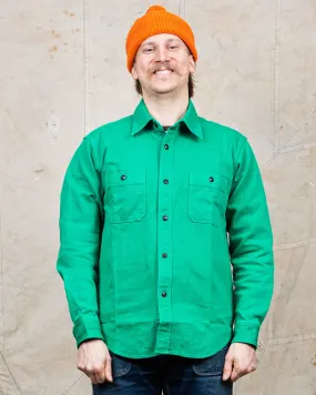 Sugar Cane & Co. Heavy Pique Shirt Pigment Dyed Green