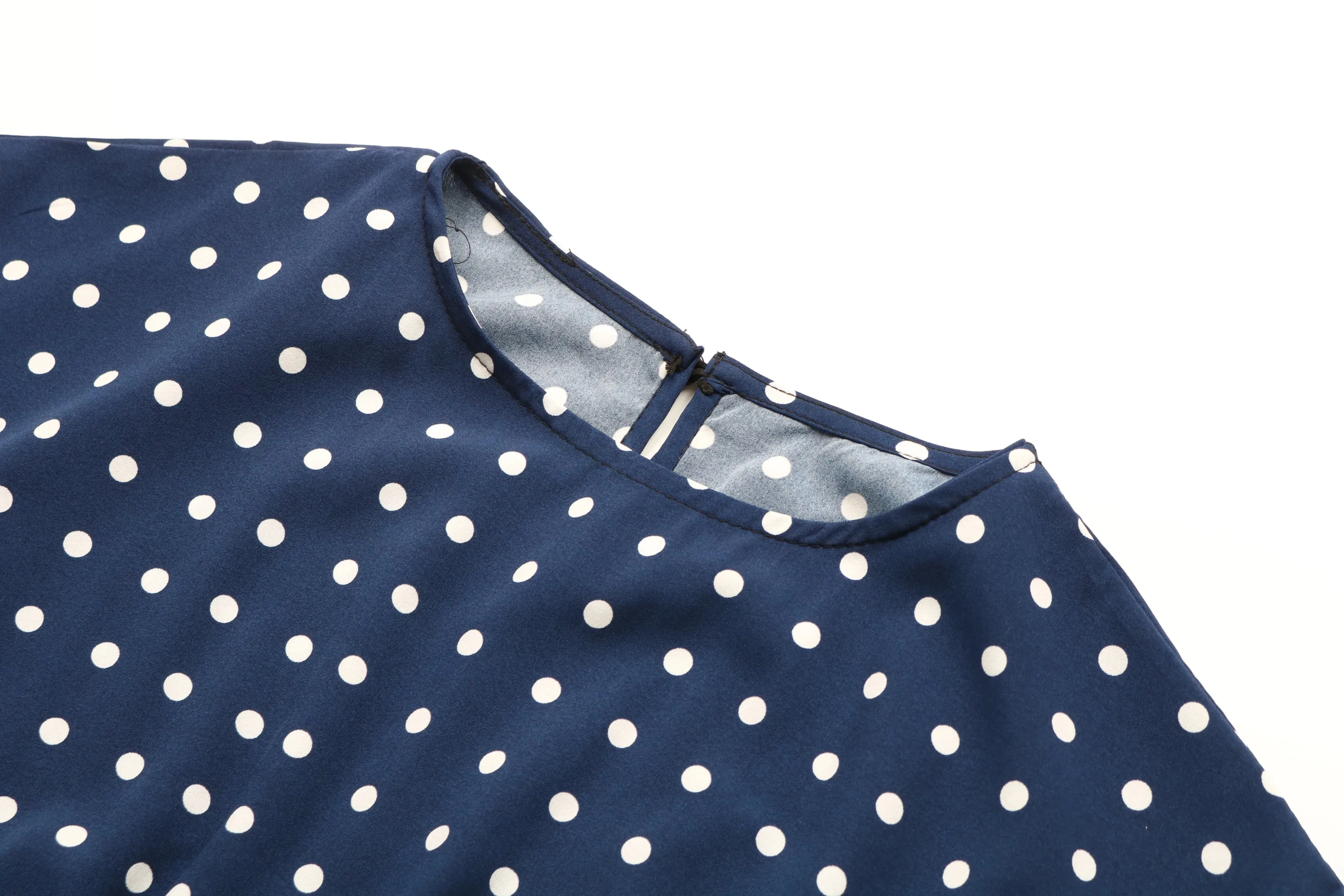 Summer Women Polka Dot Short Sleeve Dress Casual Bandage Party Pleated Midi Dresses Elegant Green Office Lady Clothing