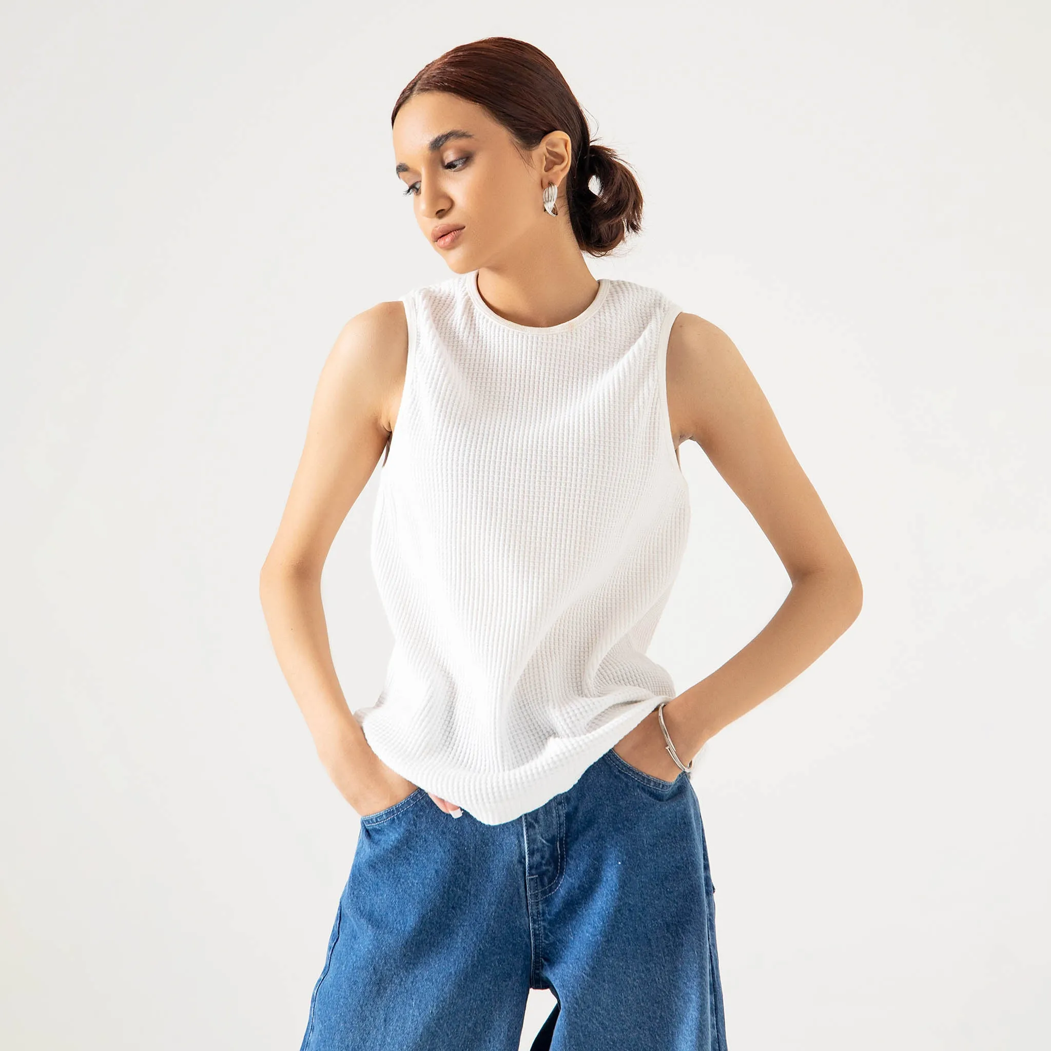 TEXTURED KNIT TANK TOP