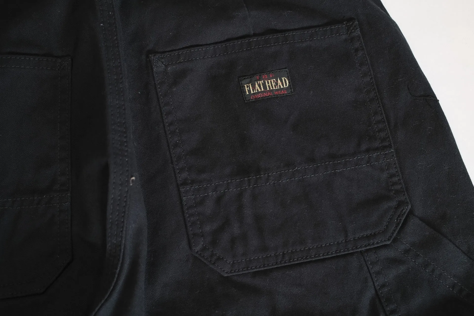 The Flat Head 11oz Duck Canvas Worker Pants (Black)