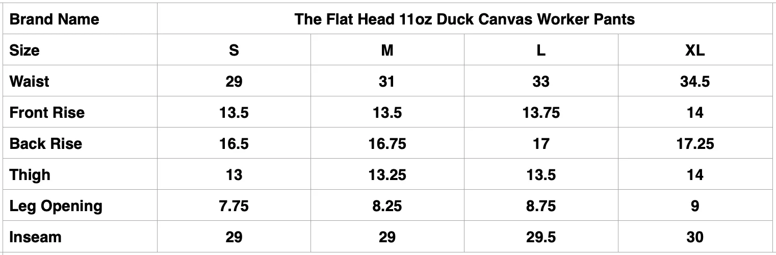 The Flat Head 11oz Duck Canvas Worker Pants (Black)