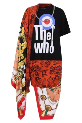 'THE WHO' SCARF T-SHIRT DRESS | BLACK