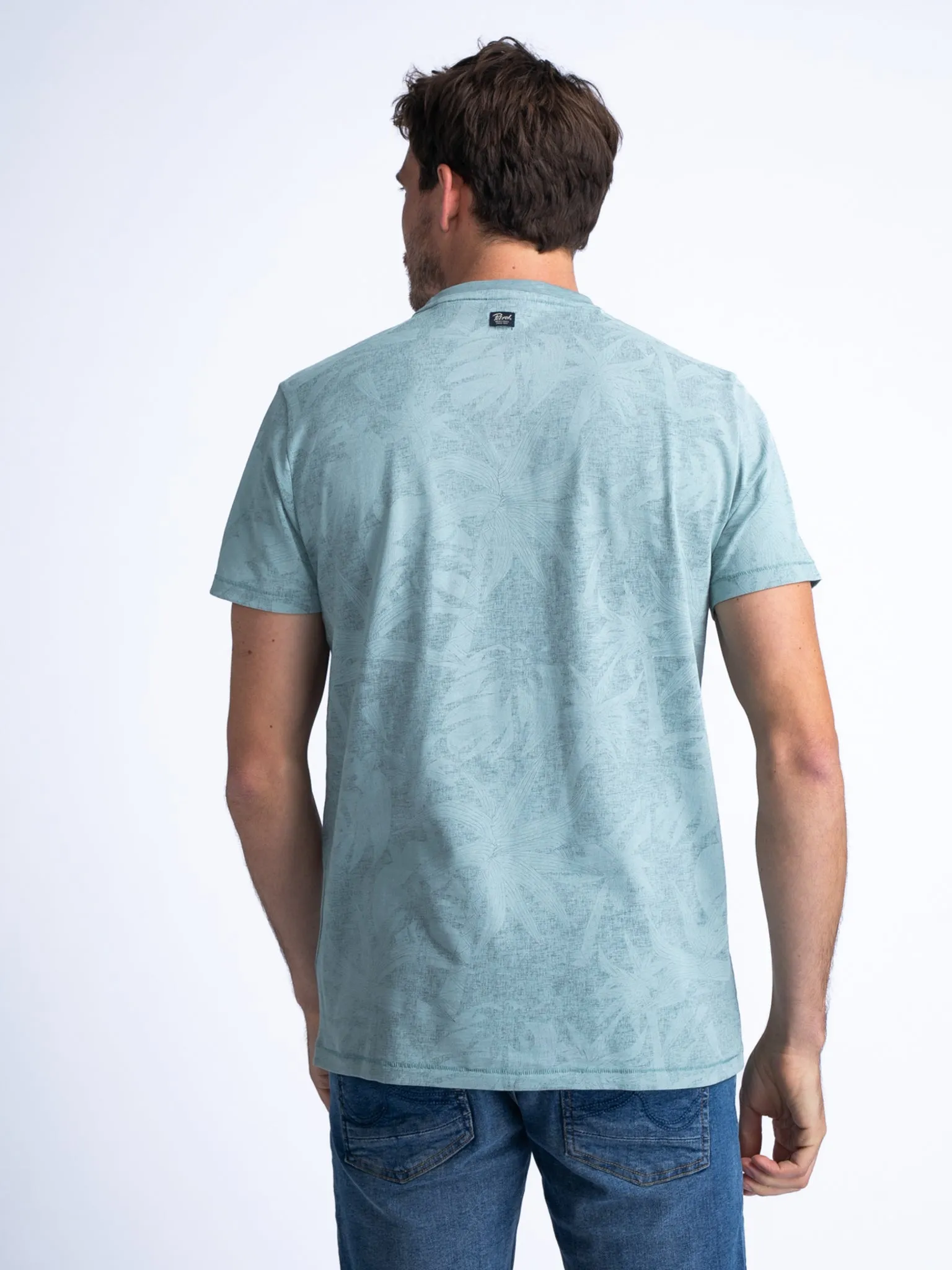 TROPISCHES T-SHIRT LOWSIDE-Petrol