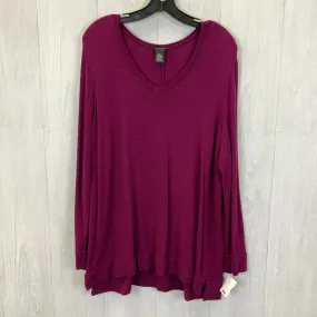 Tunic Long Sleeve By Adrianna Papell In Purple, Size: Xl