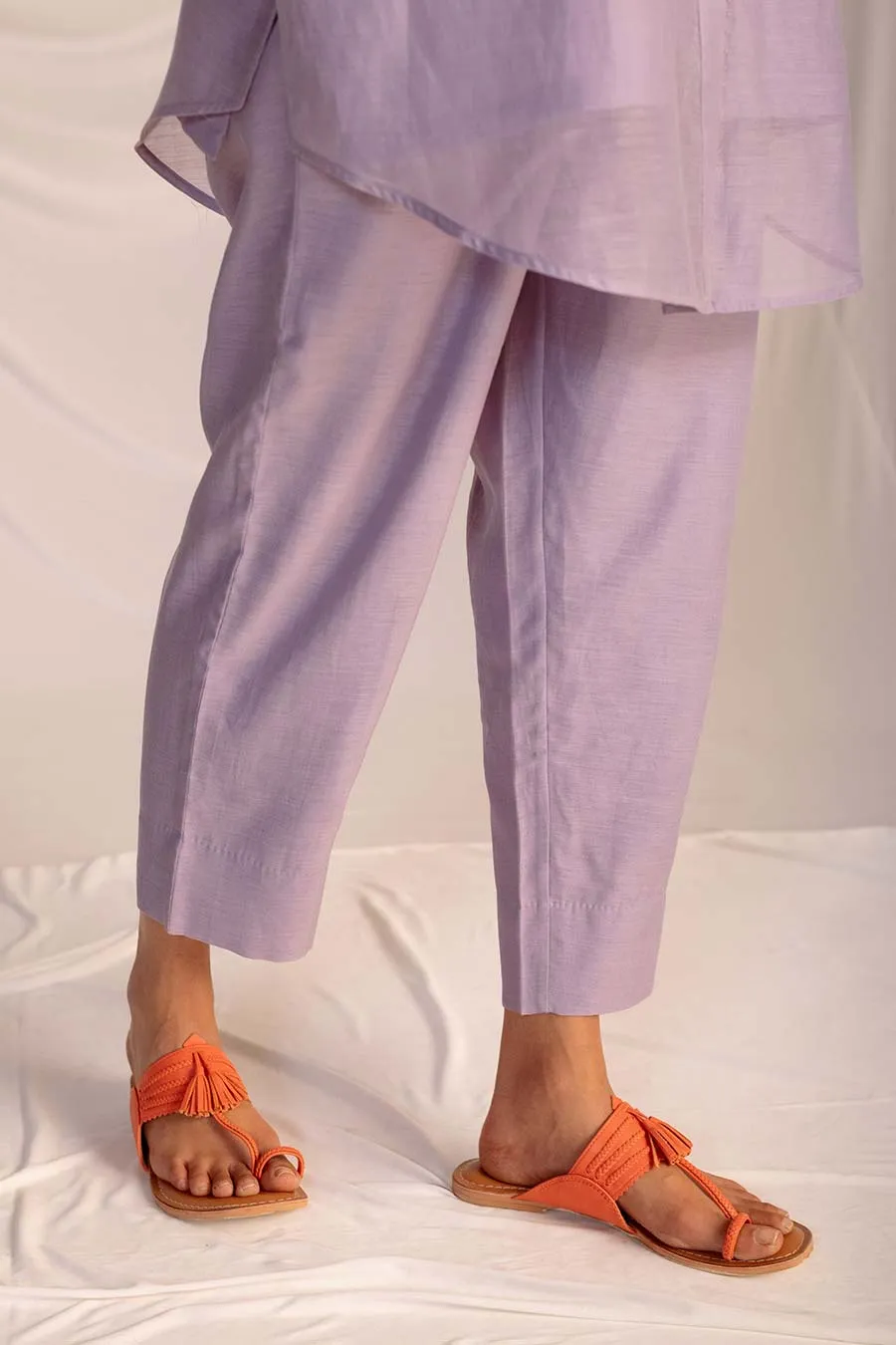 Violet Embroidered Tunic & Pant Set