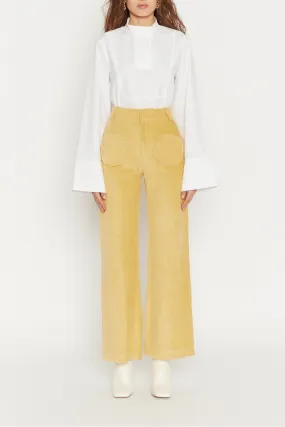 Wheat Corduroy Flared Pants