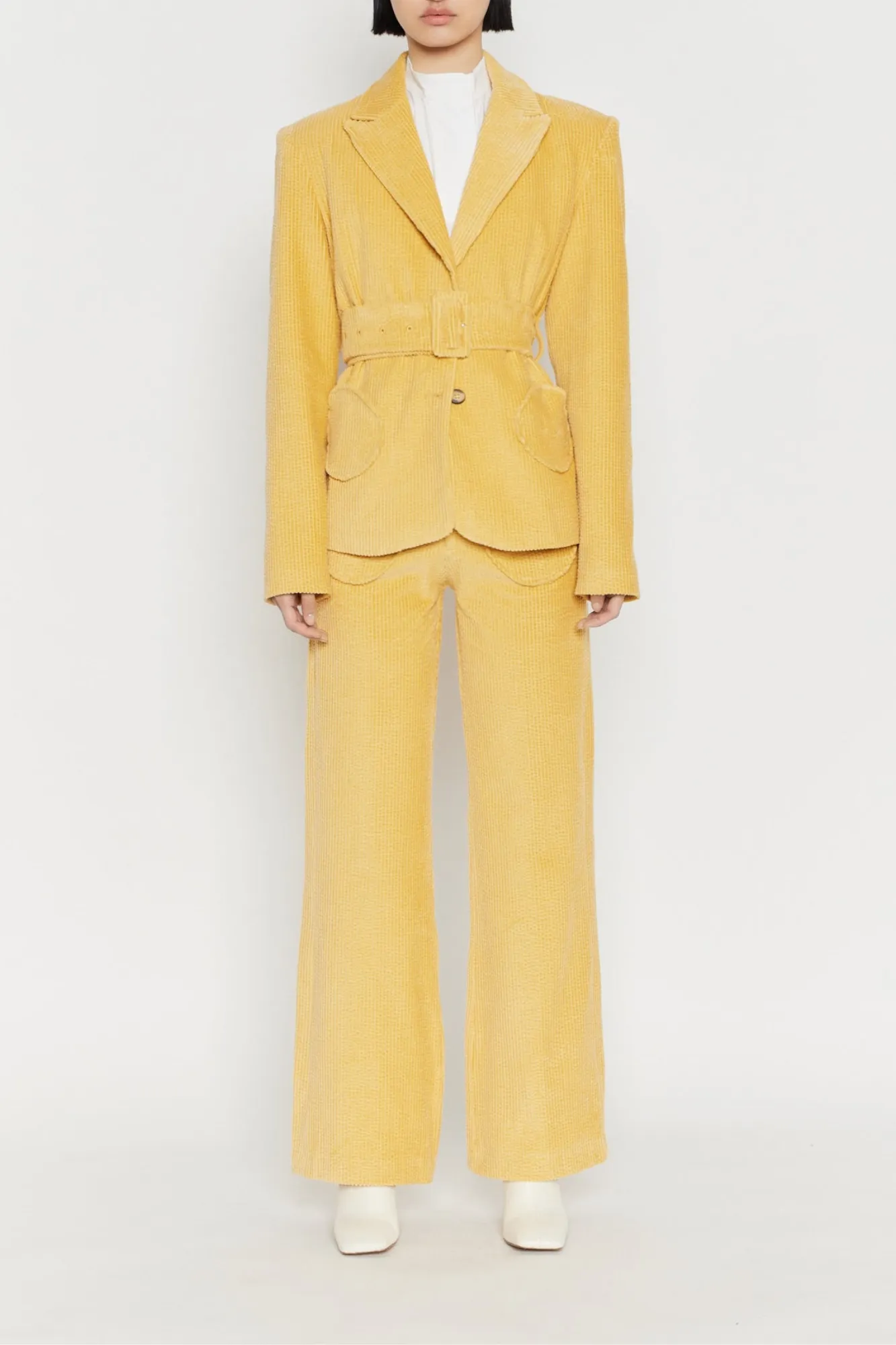 Wheat Corduroy Flared Pants