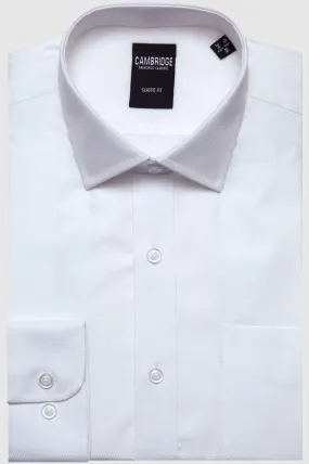 White Net Pattern Dobby Shirt