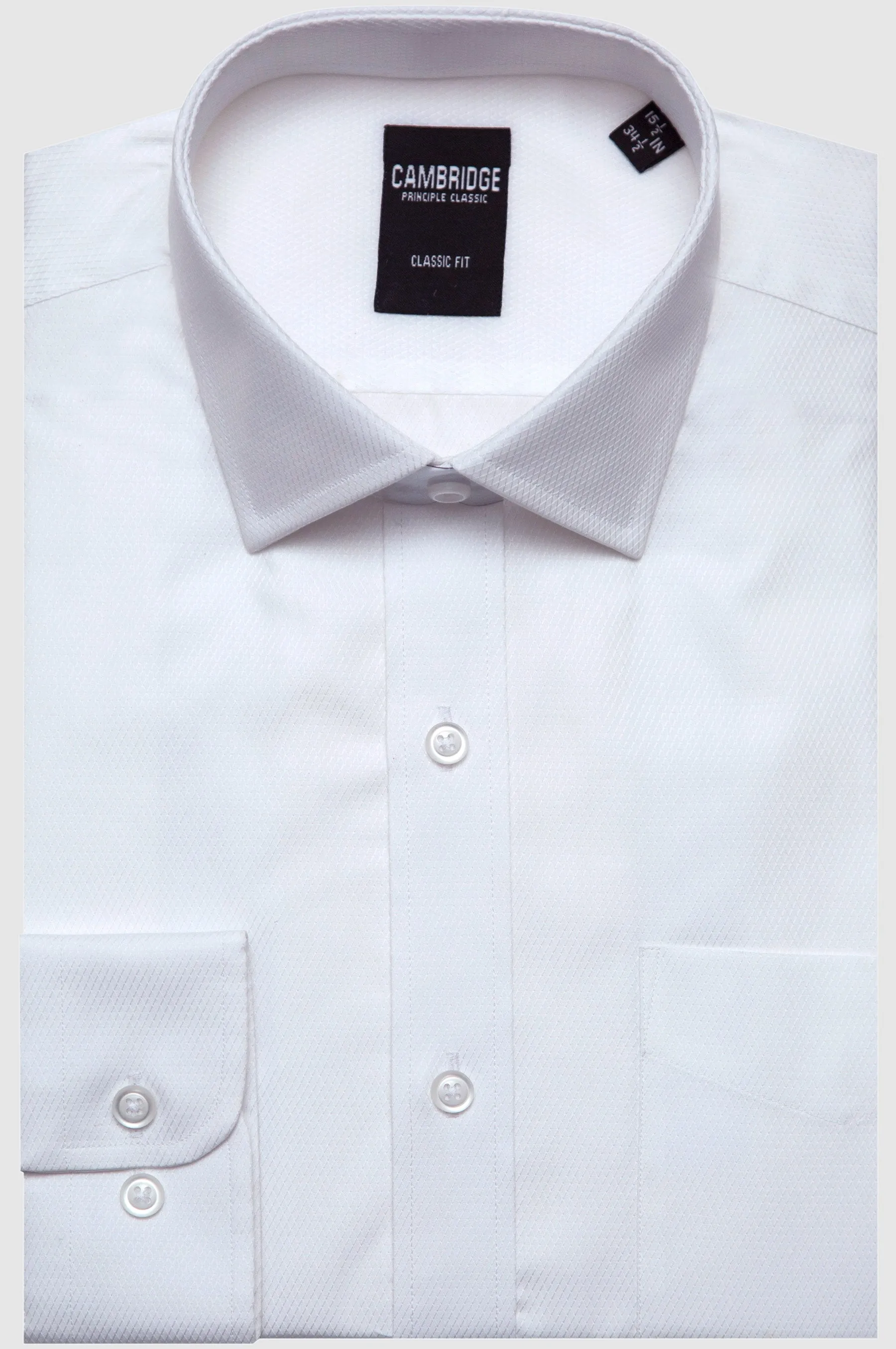 White Net Pattern Dobby Shirt