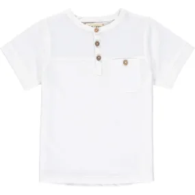 White Pique Henley - Me & Henry
