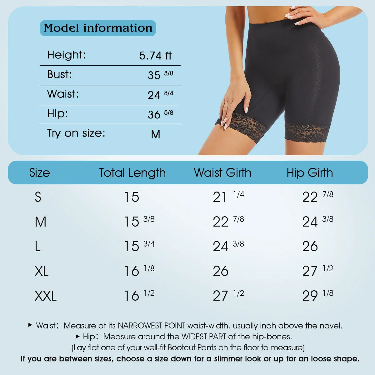 Womens Slip Shorts, Anti-Chafing Tummy ControlPanty Shorts LaceSeamless Undershorts For Dresses & Skirts