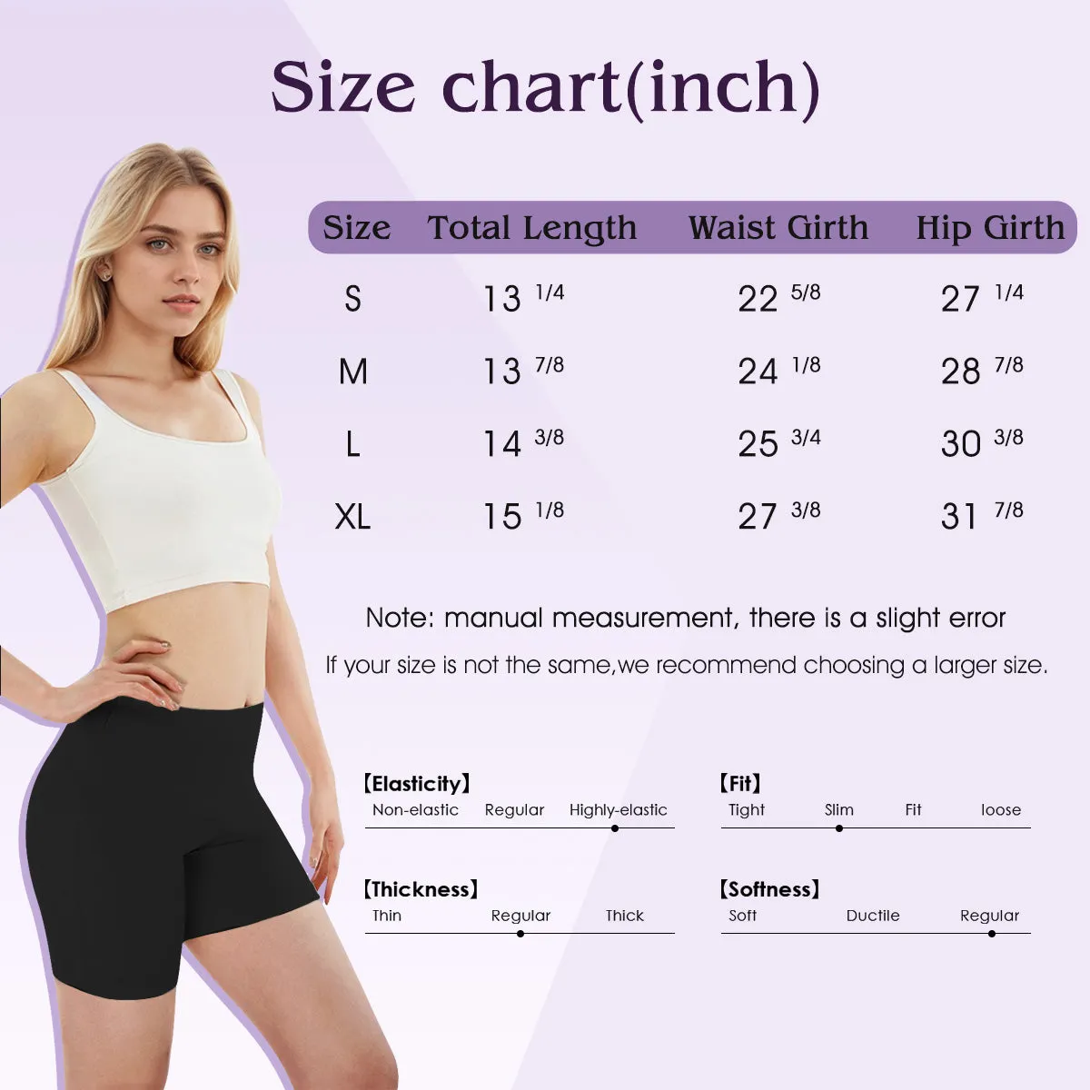 Womens Slip Shorts, Anti-Chafing Tummy ControlPanty Shorts LaceSeamless Undershorts For Dresses & Skirts