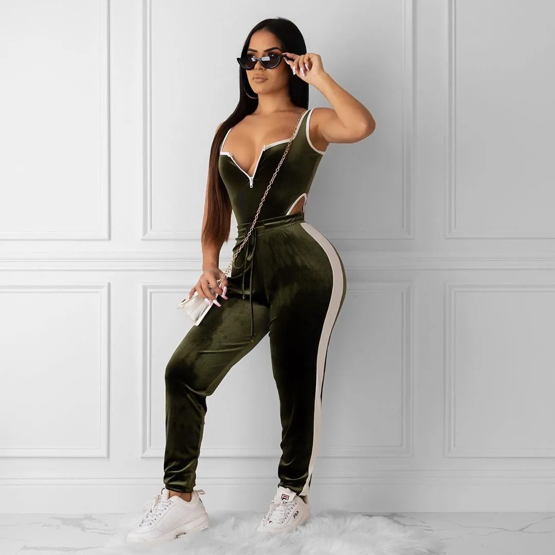 Women's Solid Color Slim Fit Stylish Jumpsuit - GlamzLife