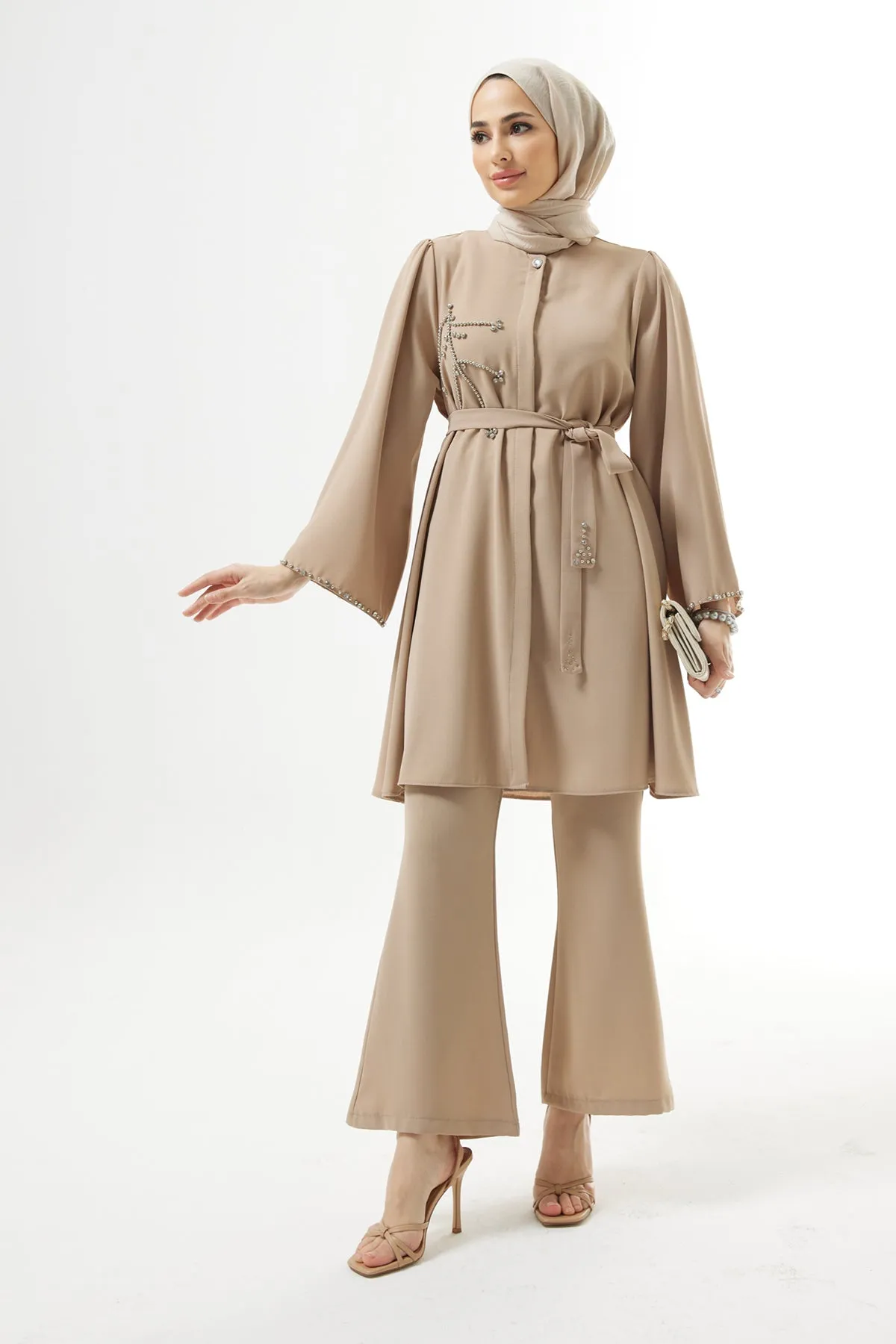 ZRF Women Luna Stone-Embroidered Set - Beige - Piraeus