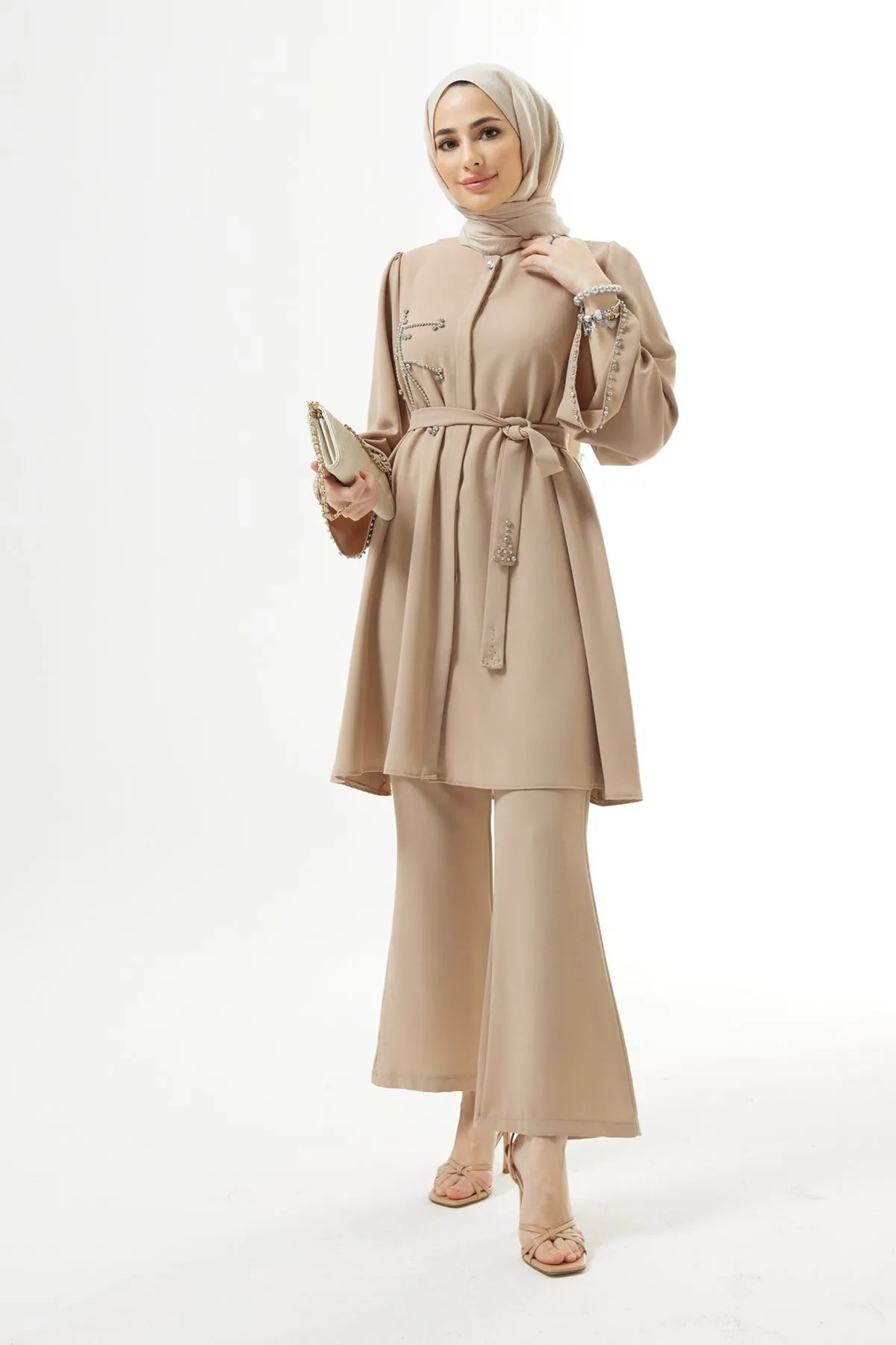 ZRF Women Luna Stone-Embroidered Set - Beige - Piraeus